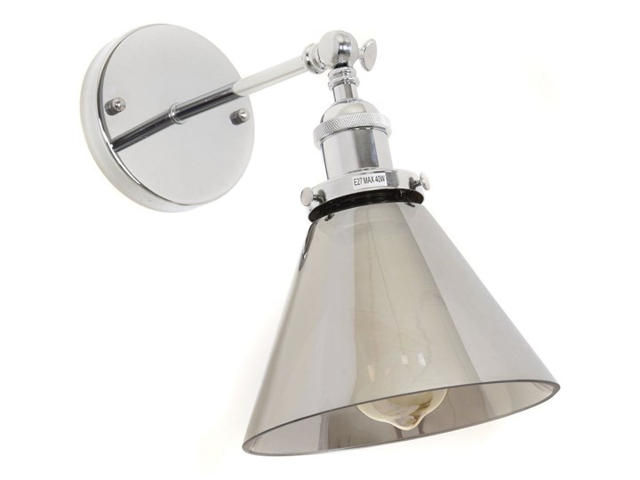 KINKIET LAMPA ŚCIENNA LOFT NUBI CHROM W1 LUMINA DECO Metal Kinkiet dekoracyjny Kinkiet z abażurem Szkło Kinkiet z kloszem Styl Industrialny