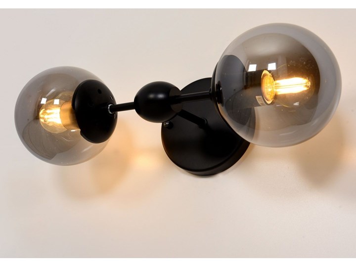 KINKIET LAMPA ŚCIENNA LOFT CZARNA ZODIAK W2 LUMINA DECO Kinkiet z abażurem Szkło Kolor Czarny Kinkiet z kloszem Metal Styl Nowoczesny