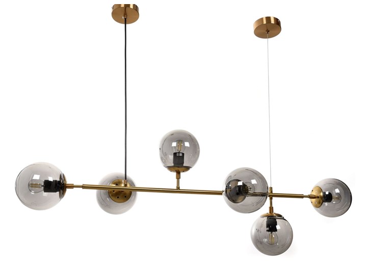 NOWOCZESNA LAMPA WISZĄCA MOSIĘŻNA CEREDO W6 Metal Ilość źródeł światła 6 źródeł Szkło Lampa z abażurem Mosiądz Lampa z kloszem Kategoria Lampy wiszące