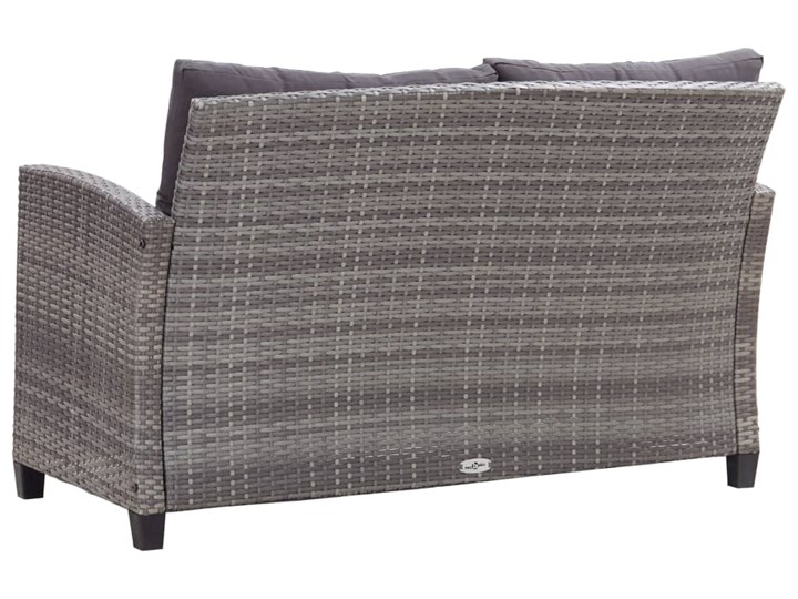 vidaXL 6-cz. zestaw mebli do ogrodu, poduszki, rattan PE, ciemnoszary Zestawy wypoczynkowe Stal Tworzywo sztuczne Zawartość zestawu Sofa