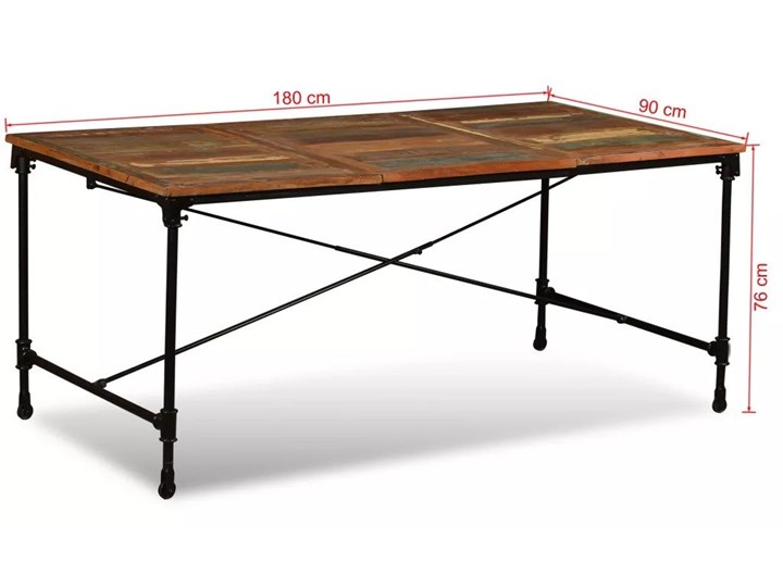 Stół industrialny na kółkach Sinnar 2X – wielokolorowy Szerokość 90 cm Wysokość 76 cm Długość 90 cm  Długość 180 cm  Kategoria Stoły kuchenne