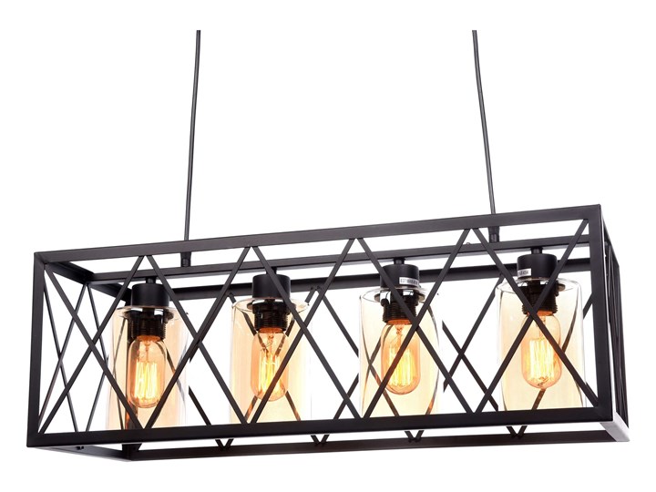 LAMPA WISZĄCA LOFT CZARNA NORTIS LUMINA DECO Lampa z abażurem Lampa z kloszem Kolor Czarny Metal Szkło Styl Industrialny