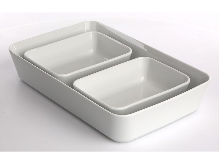 Zestaw naczyń do zapiekania i serwowania porcelana MariaPaula Biała (3 sztuki) Kolor Biały Naczynie do zapiekania Ceramika Kategoria Naczynia do zapiekania