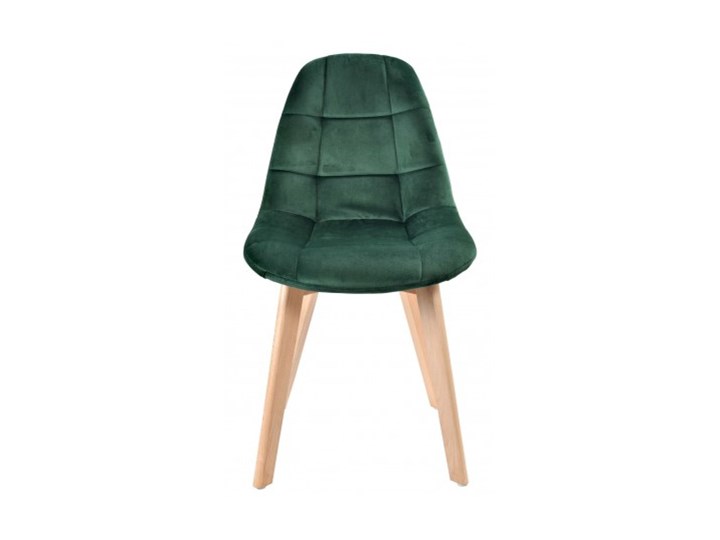 Krzesło aksamitne K-Austin dsw welur ciemno zielony Tkanina Wysokość 50 cm Drewno Pomieszczenie Jadalnia Tapicerowane Pikowane Głębokość 38 cm Wysokość 83 cm Szerokość 45 cm Styl Skandynawski