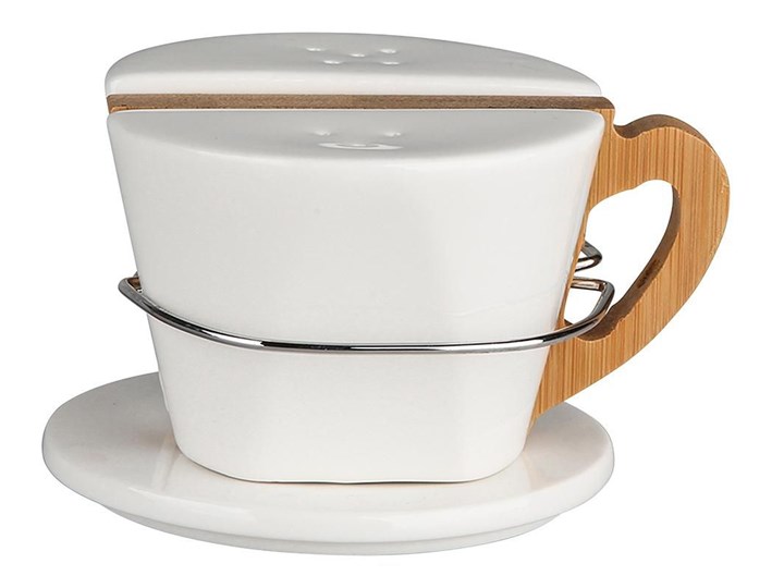 Zestaw do przypraw / solniczka i pieprzniczka na podstawie bambusowej porcelana Altom Design Regular, komplet 2 przyprawników Ceramika Kategoria Przyprawniki