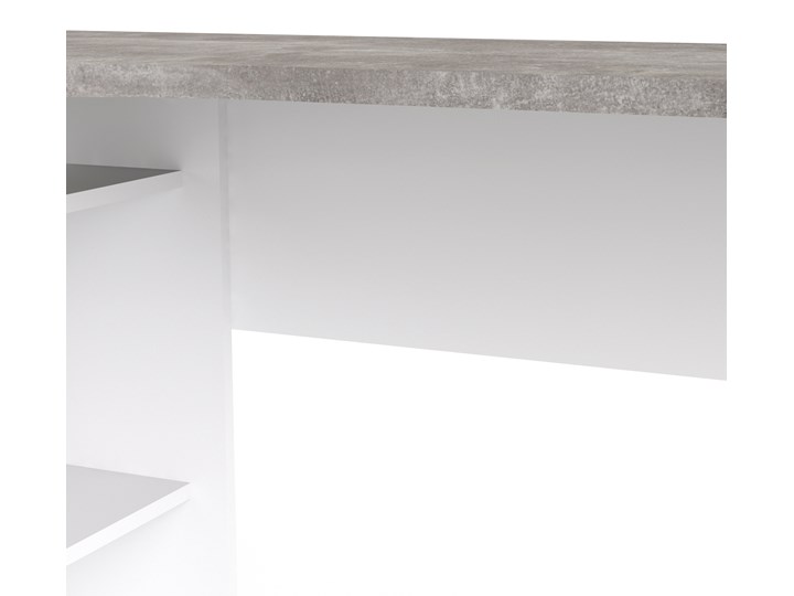 Biurko narożne Function 118 biały/beton Styl Nowoczesny Biurko z nadstawką Szerokość 145 cm Głębokość 81 cm Kategoria Biurka