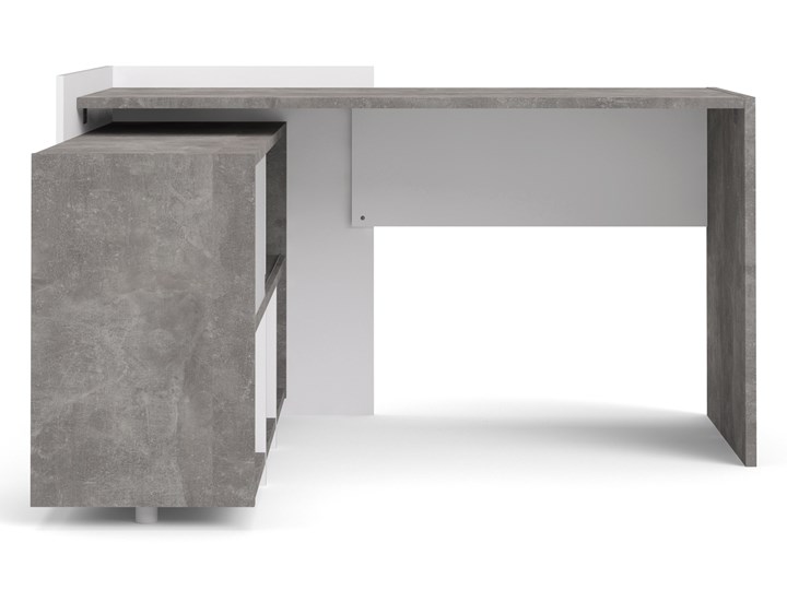 Biurko z regałem Function Extra 4 biały/beton Szerokość 140 cm Biurko narożne Głębokość 120 cm Biurko z nadstawką Kategoria Biurka