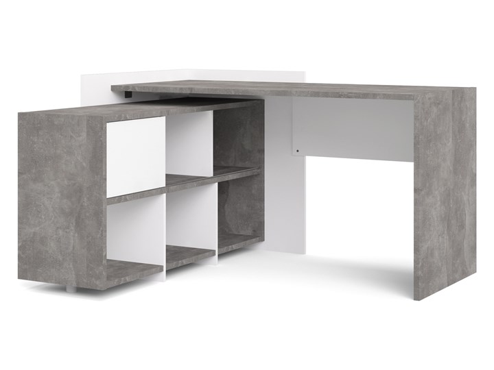 Biurko z regałem Function Extra 4 biały/beton Biurko z nadstawką Głębokość 120 cm Styl Nowoczesny Biurko narożne Szerokość 140 cm Kategoria Biurka