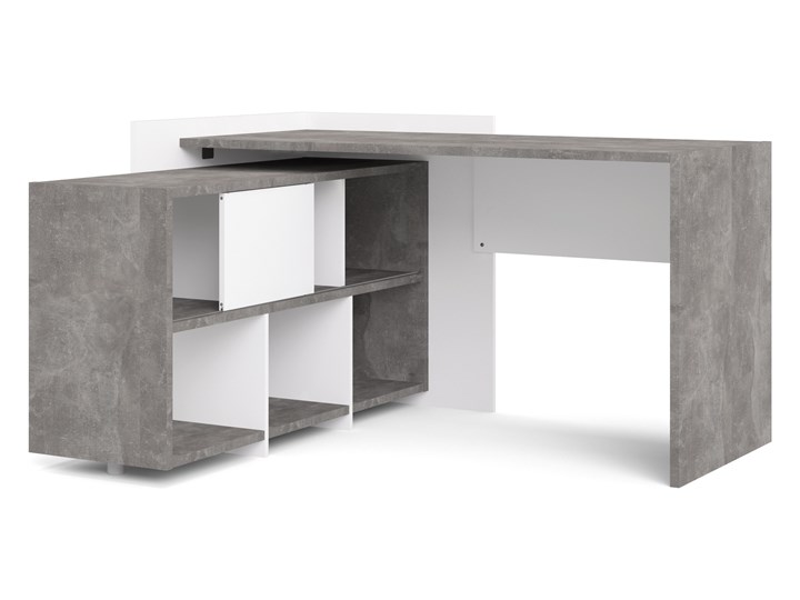 Biurko z regałem Function Extra 4 biały/beton Głębokość 120 cm Biurko z nadstawką Szerokość 140 cm Biurko narożne Kategoria Biurka