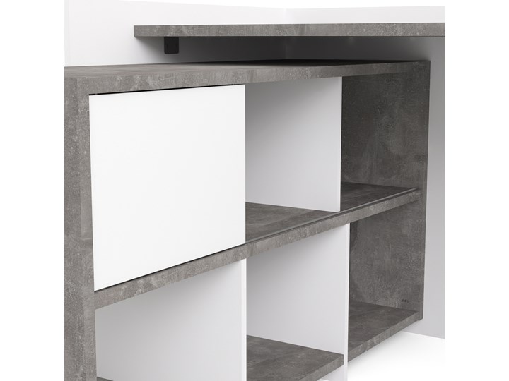 Biurko z regałem Function Extra 4 biały/beton Głębokość 120 cm Styl Nowoczesny Szerokość 140 cm Biurko narożne Biurko z nadstawką Kategoria Biurka