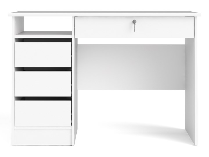 Biurko z szufladami Function 4S biały Szerokość 110 cm Głębokość 49 cm Biurko z nadstawką Biurko tradycyjne Styl Nowoczesny Pomieszczenie Pokój nastolatka