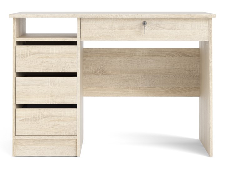 Biurko z szufladami Function 4S dąb sonoma Szerokość 110 cm Biurko z nadstawką Biurko tradycyjne Pomieszczenie Pokój nastolatka Drewno Głębokość 49 cm Pomieszczenie Biuro