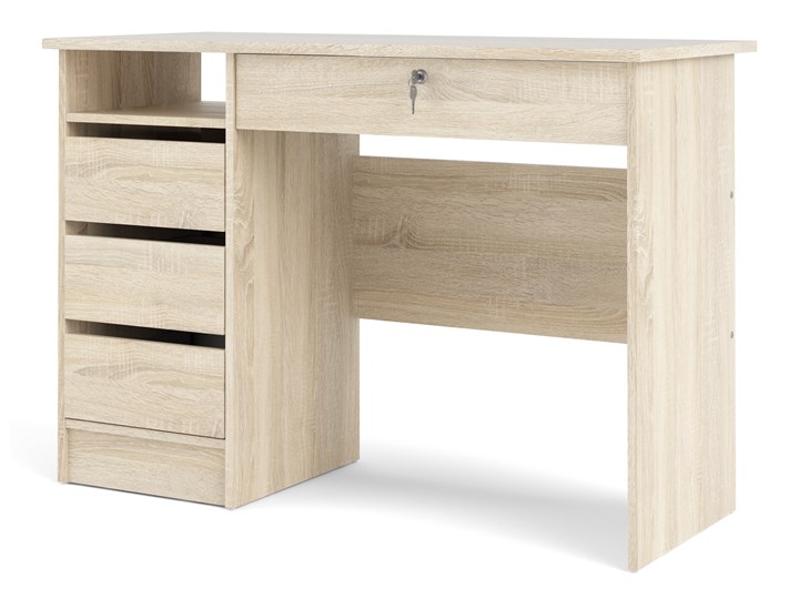 Biurko z szufladami Function 4S dąb sonoma Szerokość 110 cm Biurko tradycyjne Biurko z nadstawką Głębokość 49 cm Drewno Pomieszczenie Biuro