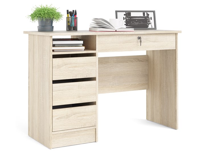 Biurko z szufladami Function 4S dąb sonoma Szerokość 110 cm Kategoria Biurka Biurko tradycyjne Drewno Biurko z nadstawką Głębokość 49 cm Pomieszczenie Biuro