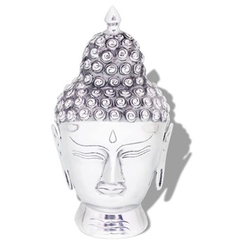 Emaga Głowa Buddy dekoracyjna na ścianę, aluminium, srebrna