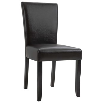 Emaga Krzesła stołowe, 2 szt., ciemny brąz, sztuczna skóra