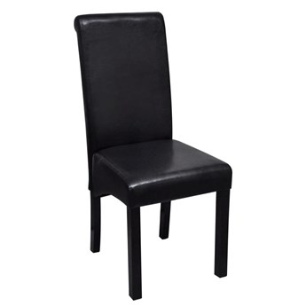Emaga Krzesła stołowe, 4 szt., czarne, sztuczna skóra