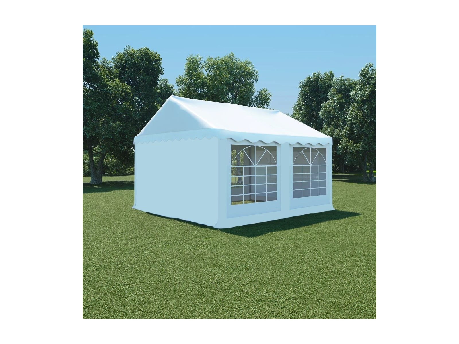 VidaXL Namiot ogrodowy z PVC, 4x4 m, biały Namioty vidaXL Namiot ogrodowy z zasłonami, 4 x 3 m, biały Ceny i