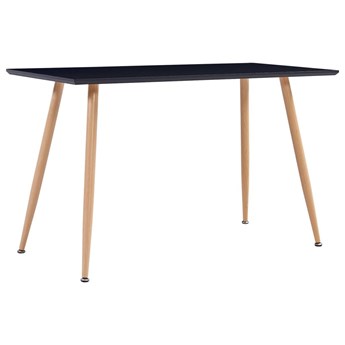 VidaXL Stół do jadalni, kolor czarny i dębowy, 120x60x74 cm, MDF