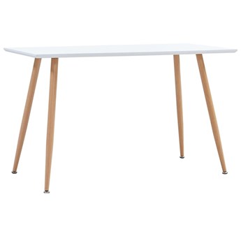 VidaXL Stół do jadalni, kolor biały i dębowy, 120x60x74 cm, MDF