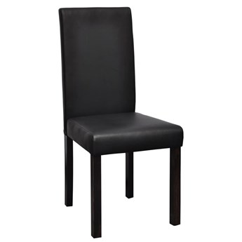 Emaga Krzesła jadalniane, 2 szt., czarne, sztuczna skóra