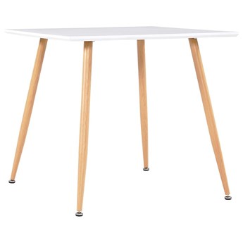 VidaXL Stół do jadalni, kolor biały i dębowy, 80,5 x 80,5 x 73 cm, MDF