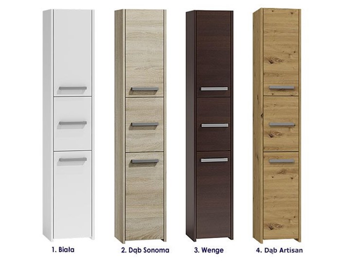 Industrialna szafka łazienkowa Helta 2X - dąb artisan Wysokość 170 cm Drewno Szerokość 30 cm Szafki Stojące Kolor Beżowy