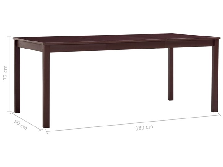 Stół z drewna sosnowego Elmor 3X – ciemnobrązowy Wysokość 73 cm Sosna Drewno Pomieszczenie Stoły konferencyjne