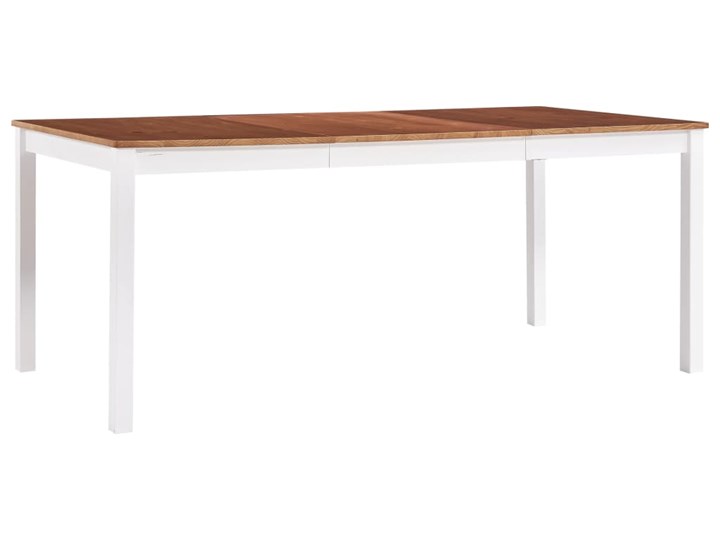 Stół klasyczny drewniany Elmor 3X – biało-brązowy Średnica Sosna Drewno Wysokość 73 cm Kształt blatu Prostokątny