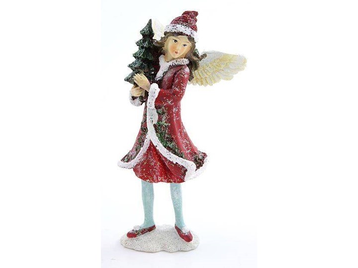 Figurka Zimowa dziewczynka z choinką 15cm UPOMINKARNIA