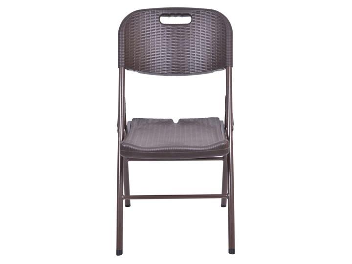Krzesło cateringowe RATTAN - brązowe Krzesło składane Tworzywo sztuczne Kolor Brązowy Metal Kategoria Krzesła ogrodowe