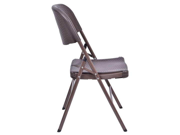 Krzesło cateringowe RATTAN - brązowe Tworzywo sztuczne Metal Kategoria Krzesła ogrodowe Krzesło składane Kolor Brązowy