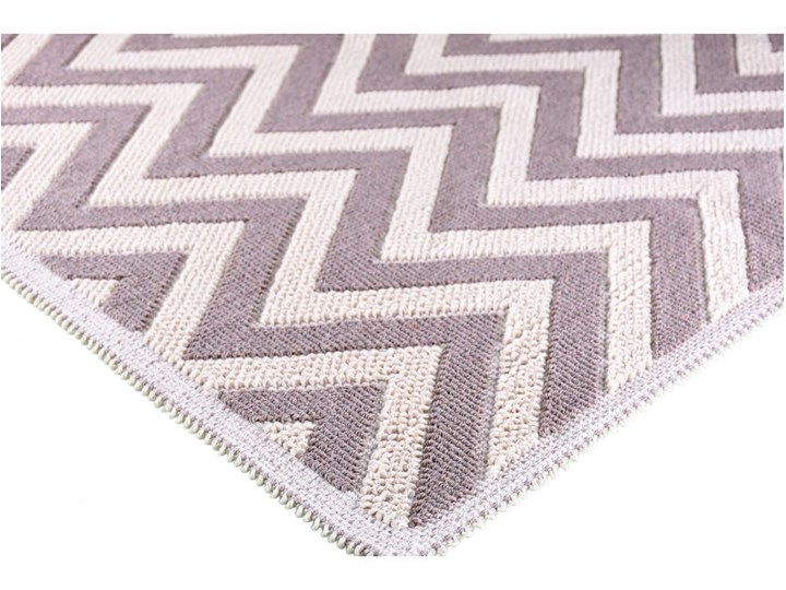 Beżowy bawełniany dywan Vitaus Zikzak, 100x150 cm Bawełna Pomieszczenie Salon Dywany Prostokątny Kolor Szary