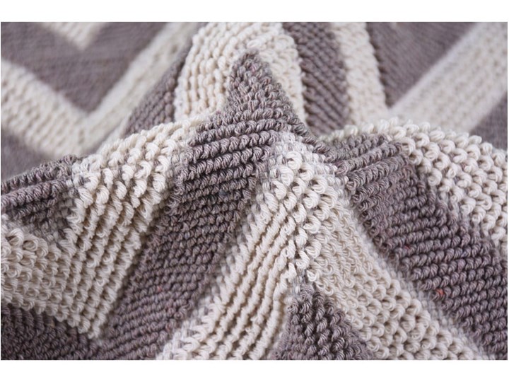 Beżowy bawełniany dywan Vitaus Zikzak, 100x150 cm Dywany Bawełna Prostokątny Wzór Geometryczny