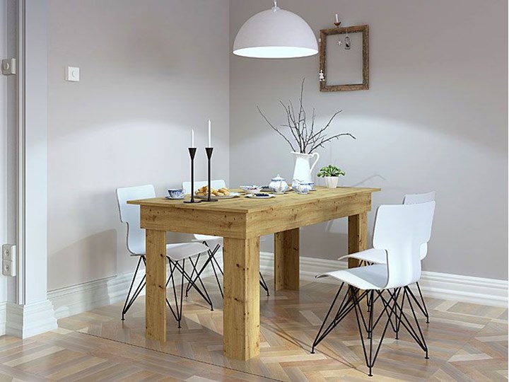 Stół industrialny Destar 160x80 - dąb artisan Długość 160 cm Wysokość 75 cm Długość 80 cm Drewno Szerokość 80 cm Kształt blatu Prostokątny