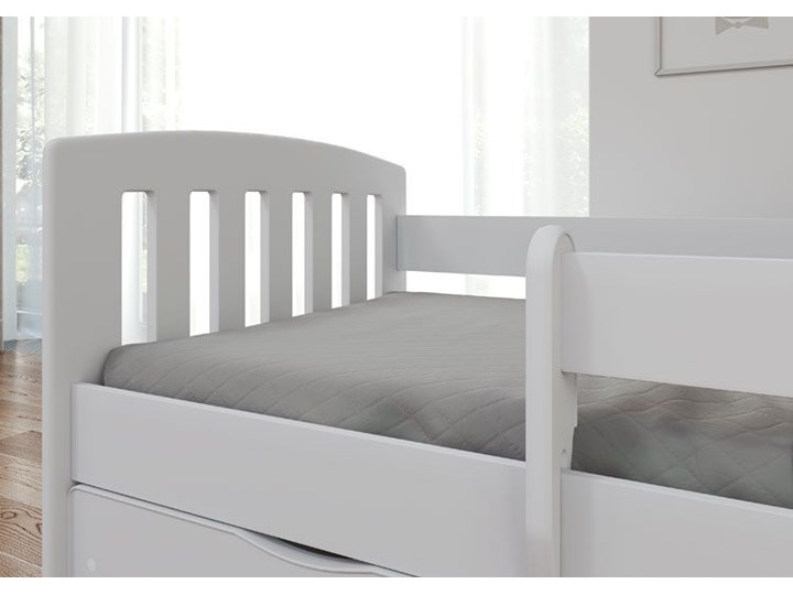 Łóżko jednoosobowe z szufladą Pinokio 2X 80x180 - białe Rozmiar materaca 80x180 cm Tradycyjne Kolor Biały