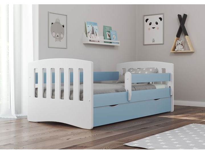 Łóżko dla chłopca z szufladą Pinokio 2X 80x180 - niebieskie Tradycyjne Rozmiar materaca 80x180 cm Kategoria Łóżka dla dzieci