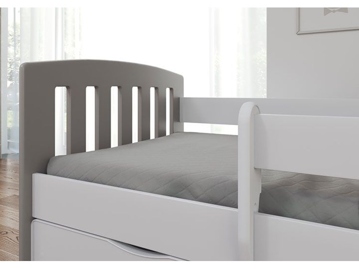 Łóżko dziecinne z barierką Pinokio 2X mix 80x180 - szare Rozmiar materaca 80x180 cm Tradycyjne Kategoria Łóżka dla dzieci