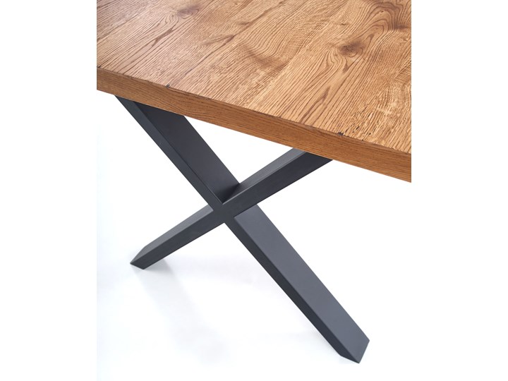 Rozkładany stół Xavier z blatem w okleinie naturalnej Metal Styl Industrialny
