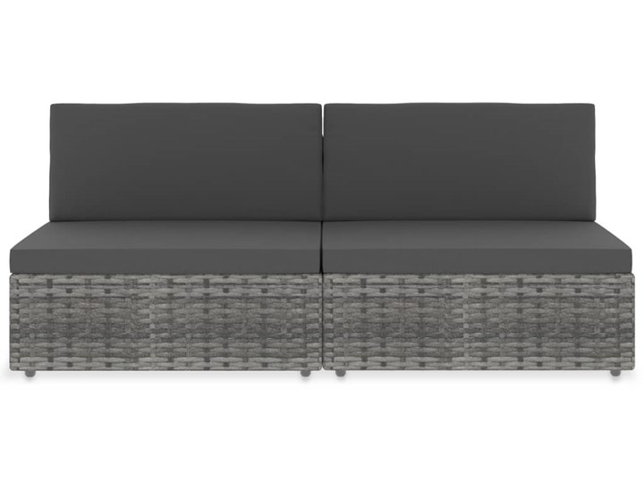 vidaXL Sofa modułowa 2-osobowa, rattan PE, szara