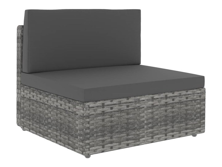 vidaXL Sofa modułowa 2-osobowa, rattan PE, szara