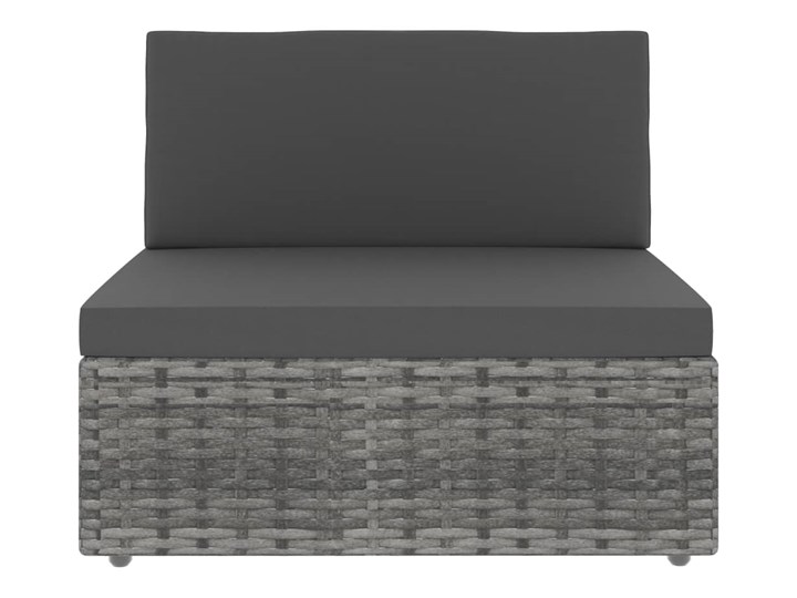 vidaXL Sofa modułowa 2-osobowa, rattan PE, szara