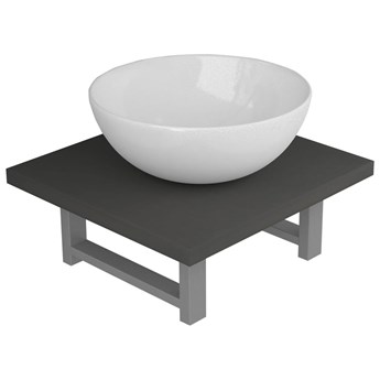 VidaXL Dwuczęściowy zestaw mebli do łazienki, ceramiczny, szary