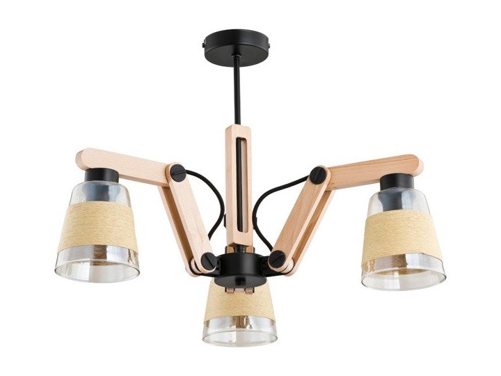 Nowoczesna Lampa sufitowa GRACE III drewno śr. 60cm