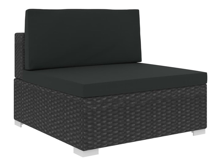 vidaXL 8-cz. zestaw wypoczynkowy do ogrodu, poduszki, czarny rattan PE Zestawy kawowe Zestawy modułowe Stal Tworzywo sztuczne Technorattan Zestawy wypoczynkowe Zawartość zestawu Narożnik