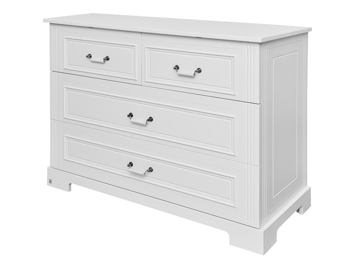 Komoda dziecięca 4-szufladowa Ines Płyta MDF Głębokość 51 cm Szerokość 120 cm Wysokość 90 cm Styl Prowansalski