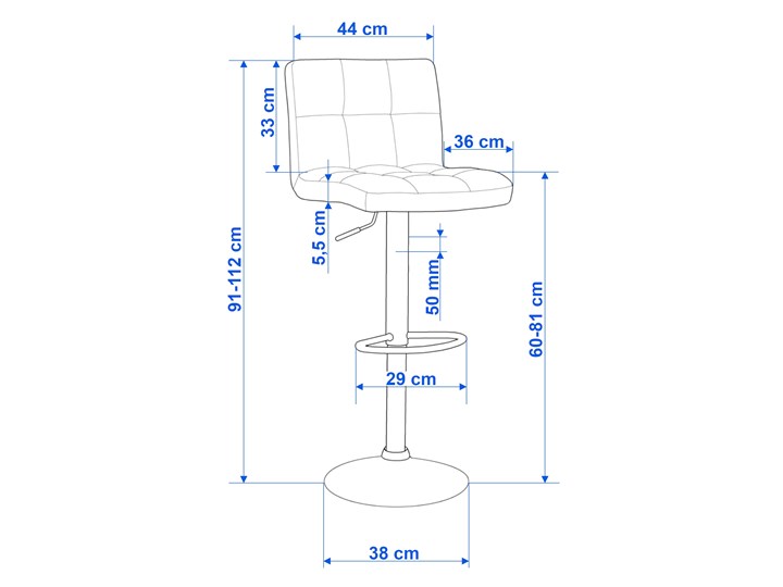 Hoker Arako Biały Szerokość 41 cm Wysokość 87 cm Głębokość 35 cm Głębokość 38 cm Skóra Szerokość 40 cm Wysokość 112 cm Skóra ekologiczna Wysokość 107 cm Wysokość 90 cm Pomieszczenie Kuchnia
