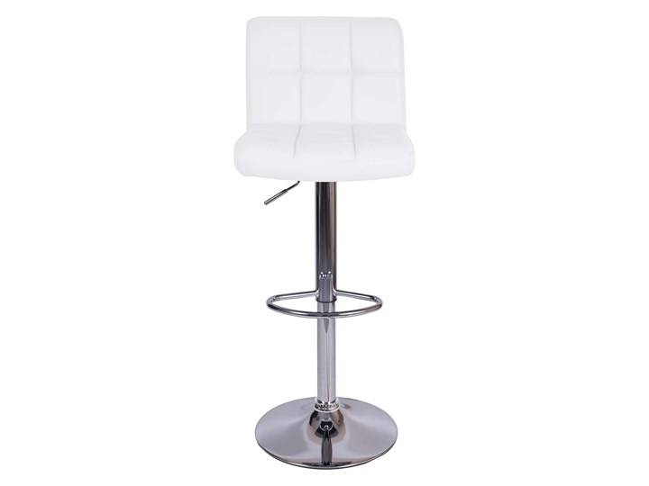 Krzesło obrotowe Arako białe Głębokość 38 cm Wysokość 90 cm Wysokość 107 cm Wysokość 87 cm Skóra ekologiczna Model Krzesła pikowane Wysokość 112 cm Wysokość siedziska 83 cm