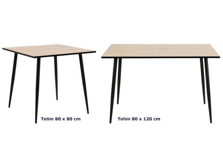 Loftowy stół Telim 120x80 cm - dąb Wysokość 75 cm Długość 120 cm  Drewno Kształt blatu Prostokątny