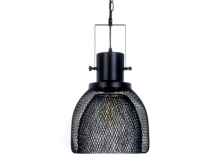 LAMPA WISZĄCA CZARNA FRATTON Lampa z kloszem Lampa druciana Metal Lampa z abażurem Ilość źródeł światła 1 źródło Styl Nowoczesny